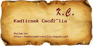 Kadlicsek Cecília névjegykártya